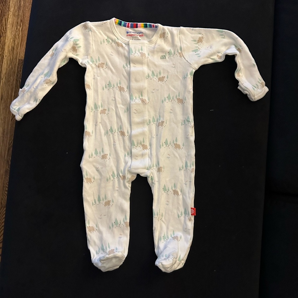 Magnetic Me White Footie One Piece with Soft Comfort